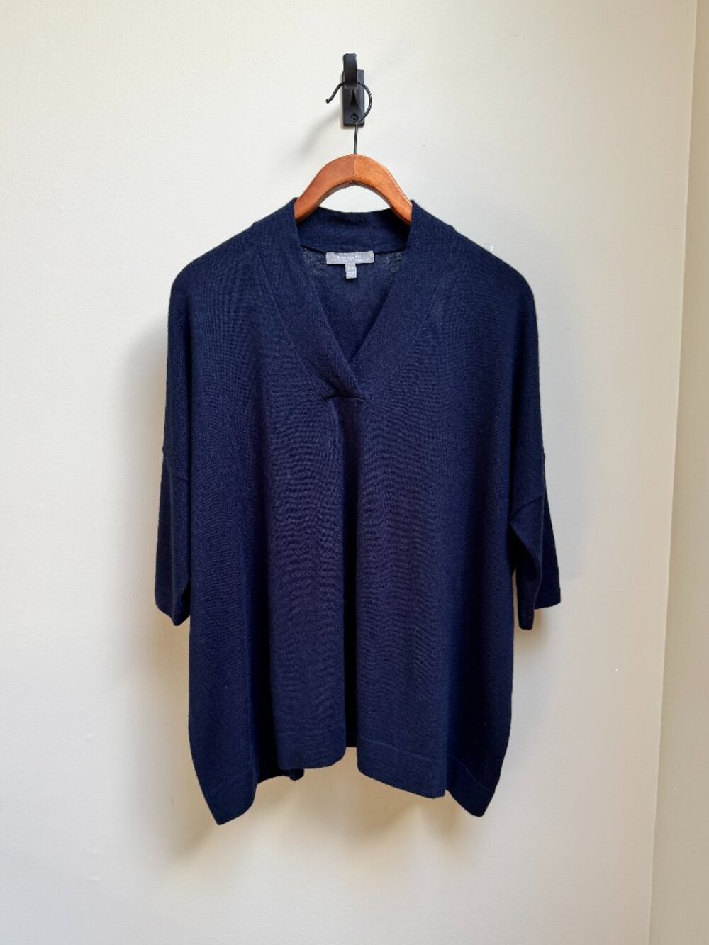 Neiman Marcus Exclusive Navy Silk Cashmere Tunic